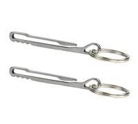 KAHDGSS 2pcs Keychain Pocket Clip Rings Belt Stainless Steel Hanging Buckle Lightweight Hook Rings Holder Pocket Backpack Accessory Portable Buckle Camping Gear Hiking Accessory