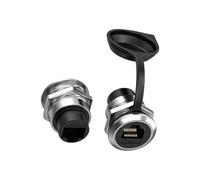 KAHDGSS 2PCs USB3.0 Through Sockets Adapters High Conductivity Zincs Alloy Construction Space Saving Design for Permanent Mounting Zincs Alloy USB Adapters