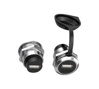 KAHDGSS 2PCs USB3.0 Through Sockets Adapters High Conductivity Zincs Alloy Construction Space Saving Design for Permanent Mounting Zincs Alloy USB Adapters