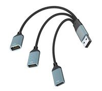 KAHDGSS 3Port Aluminum USB Extender Adapter 1.5A Fast Charging & High-Speed Data Sync for Computer Devices USB Extender