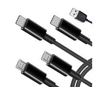 KAHDGSS 4-Way USB Charging Cable Portable 1 In 4 Out Multi-port Cord USB To 2x Type-C+2x Power Extension Wire Line
