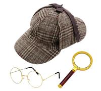 KAHDGSS Adult Detective Costume Detective Halloween Costume Private Investigator Accessories Magnifyings Glass Eyeglass Outfits