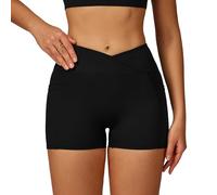 KAHDGSS Athletic Gym Shorts for Women Quick Dry High Waist Belly Control Workout Exercise Shorts with Pocket for Fitness Running Crouch Proof Leggings