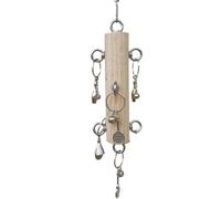KAHDGSS Bird Tearing Puzzle Toy Bird Cage Chewing Toy Wood Perch With Metal Rings For Small Bird Birdcage Enrich Toy