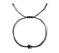 KAHDGSS Black Crucifix Detail Adjustable for Men Handwoven Design Minimalist Jewelry Bangle for Various Occasion Wear Woven Cord Wristlet