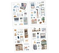 KAHDGSS Bullets Journals Decal PET Travel Scrapbooking Sticker Lovely Decorative Sticker for Diys Craft Journaling Scrapbooks Aesthetic Transparents Sticker