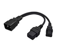 KAHDGSS C20 to C13+C19 Y Splitter Power Plug Cord Single IEC 320 C20 Male to C13+C19 Female Splitter Extension Adapter Cable Power Cord Replacement