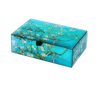 KAHDGSS Charm Flower Jewelry Storage Box with Clear Glass Covers Sturdy Interior Home Accessory for Rings Organization Necklace Showcase