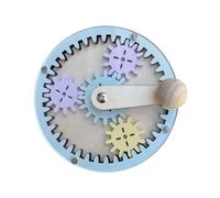KAHDGSS Child Safe Gear Rotation Toy Wooden Board Educational Wood Construction for Ages 3+ Hand Crank Mechanical Learning Toy