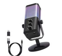 KAHDGSS Color Gaming USB Condenser Microphone with Dynamic Lighting Modes Noise Cancellation for Streaming Podcasts PC Laptop Streaming Mic for PC and Laptop