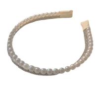 KAHDGSS Crystal Hair Hoop Crown Pearls Tiaras for Pageant Prom Headband Elegant Hairband Club Headpiece Photo Props