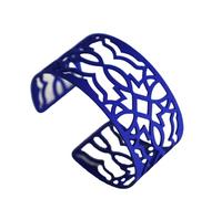 KAHDGSS Dark Blue Coated Iron Adjustable Punk Approach Open Bangle for Music Festivals and Bold Fashion Statements Openable Wrist Jewelry