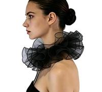 KAHDGSS Dramatic Organza Neck Piece, Detachable Ruffle Collar Accessory for Themed, Portrait Styling, Wear Organza Ruffle Collar Detachable False Costume Neck Accessory Adults Stage Photo Up
