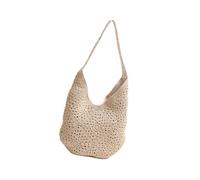 KAHDGSS Fashionable Floral Designs Woven Shoulder Bag For Beach Trips Lightweight And Practical Bucket Bags Accessory For Women Casual Occasion Purse