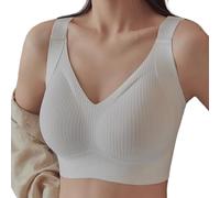 KAHDGSS Full Coverage Bras None Underwire Bra Push Up Sport Bra Bralette None Traces Brassiere Comfort Sleep Bras Wirefree Bralette for Women with Padded Wirefree White