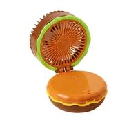 KAHDGSS Hamburger Themed Miniature Handheld Fan with Detachable Stand Use 2 Cells for Kids and Adults Alike Battery Propelled Small Fan