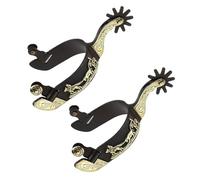 KAHDGSS Hand Carved Horse Spur Replacement Mild Steel Western Boy Spur Mens Roping Spur Competition Equipments Easy To Use Horse Boot Spur Decoration