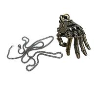 KAHDGSS Handcrafted Mechanical Arm Pendant Necklace Lightweight Statement Movable Finger Joints Robot Hand Charm Jewelry Retro Mechanical Hand Pendant