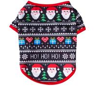 KAHDGSS Holiday Pet Vest Shirt Santa Clause Snowman Man Elk Pattern Gift Breathable Puppy Shirts Comfortable Shirts for Dogs Christmas