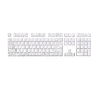 KAHDGSS Line White PBT Original Height Keycaps 108 Keys Shine Through Backlit keycapst for Mechanical Keyboard
