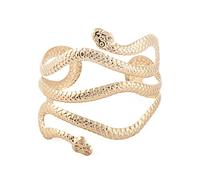 KAHDGSS Metal Arm Cuff Upper Arm Band for Women Gold Silver Color Armlet Snake Armband Adjustable Cuff Bangle Shirt Sleeve Holders for Women Alloy Shirt Sleeve Holders for Dancing Open Ended