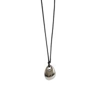 KAHDGSS Modern Bean Pendant Necklace Black PU Leather Cord Neckchain Adjustable Clavicle Chain Jewelry for Fashion Forward Women Comfortable Necklace