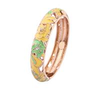 KAHDGSS Multicolor Cuff Opening Bangle Cultural Patterns Zn Alloy Wrist Chain Jewelry for Women Hand Accessory Jewelry Women
