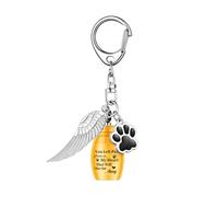 KAHDGSS Pet MemorialS Chain Cremation Jewelry with Protective Stainless Steel Companion Pet Ashes Keychain with Pendant