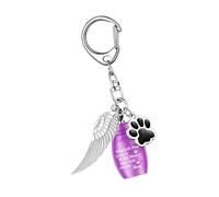 KAHDGSS Pet MemorialS Chain Cremation Jewelry with Protective Stainless Steel Companion Pet Ashes Keychain with Pendant
