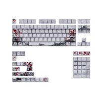 KAHDGSS Plum Blossom OEM Keycap 128-key 5Sides Sublimations Thickened Keycap For Mechanical Keyboards Multiple Languages