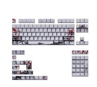 KAHDGSS Plum Blossom OEM Keycap 128-key 5Sides Sublimations Thickened Keycap For Mechanical Keyboards Multiple Languages