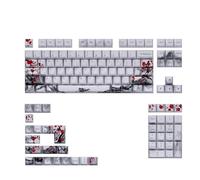 KAHDGSS Plum Blossom OEM Keycap 128-key 5Sides Sublimations Thickened Keycap For Mechanical Keyboards Multiple Languages