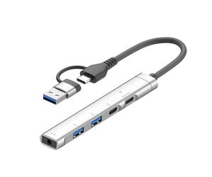 KAHDGSS Portable USB Type C Hubs with Multiple Port Plugs and Play Adapters for Computer Peripherals Devices C to Adapter