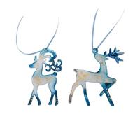 KAHDGSS Resin Reindeer Snowflake Christmas Ornament Easy Installation Design for Festive Atmospheres Blue Tone Evokes Winter Calm Reindeer Snowflake Christmas Hanging Ornament Easy Installation