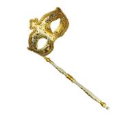 KAHDGSS Retro Musical Note Masquerade Halloween Costume With Holding Stick Party Mardi Gras Venetians