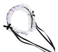 KAHDGSS Ruffled Lace Long Ribbon Bowknot Headband Cosplay Headdress Japanese Sweet Lovely Lolita Maid Hair Hoop Accessories