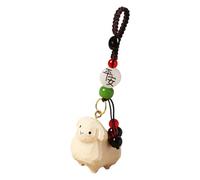 KAHDGSS Solid Wood Carved Lamb Keyring Miniature Sheep Figurine Desk Ornaments Decorative For Home Office Wood Miniature Sculpture