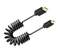 KAHDGSS Spring Coiled UHD2.1 Cable 8K@60Hz Cord Gold Plated Connector For 4K 8K Displays Gaming Consoles Aluminum Foil Shielded