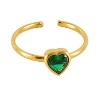 KAHDGSS Square/Heart/Flower Opening Rings Stainless Steel Geometric Zircon Finger Jewelry Accessory For Parties And Daily Wear Fashion Statement Jewelry