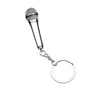 KAHDGSS Stylish Miniature Microphone Key Holder Simulation Mic Shaped Keychain Pocket Sized Keyring Music Theme Accessory