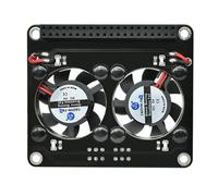 KAHDGSS Thermals Management Expansion Board Double Cooling Fan Builts In LED Lights For Raspberry 5 Stable Operations Active Cooling Board With LED Ambients Light