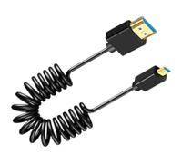 KAHDGSS Thin 3.2mm UHD2.1 Version Cable 8K@60Hz Gold Plated Interfaces Wear Resistant Stretchable Cord Line Portable Spring Cable