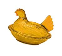 KAHDGSS Unique Artistic Hen on Nest with Lid Hen Figurine Covered Candy Jar for Home Table Shelf Decors Gift Giving Candy Figurine Animal Art Party Theme