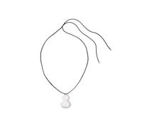 KAHDGSS Unique Glossy Gourd Comb Design Necklace Stainless Steel Featuring Adjustable Black Cord for Stylish Layering Layering Necklace