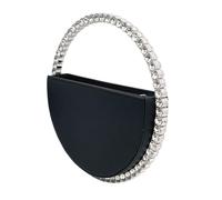 KAHDGSS Unique Round Rhinestones Studded Evening Bag for Party Prom Wedding Soft PU Handbag Elegant Women's Purse Luxury Ladies Bag