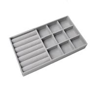 KAHDGSS Velvets Jewelry Storage Tray for Drawer Organization Stackable Rings Organiser Multifunctional Necklace Bracelets Holder Modern Jewelry Holder