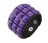 KAHDGSS Versatile Punk Fashion Soft Leather Materials Three Row Square Studs Design Adjustable for Comfort and Styles Round Corner