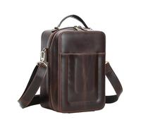 KAHDGSS Water-Resistant Headset Holder with Intelligent Organization Spacious Pockets Stylish Brown Leather Travel Case