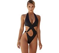 KAHDGSS Womens Cross-Front Swimwear One-Piece Swimsuit Cut-out Bathing Suit Bikinis for Vacations Surfing Women Hollow Cut-out Bathing Suit One-piece Swimsuit Fashion Front Swimwear