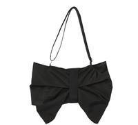 KAHDGSS Women's Shoulder Bag Bows Wedding Armpit Bags Underarm Purse With Ruched Decors For Daily Commutes Or Casual Travel Crinkled Nylon Crossbody Bag